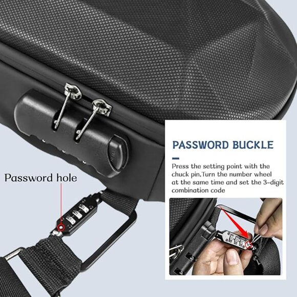 NEW! Anti-Theft Hard-Shell Crossbody/Shoulder Bag w/Locking Zippers and Strap - Picture 5 of 16